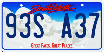 SD license plate 93SA37
