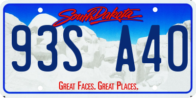 SD license plate 93SA40