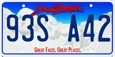 SD license plate 93SA42