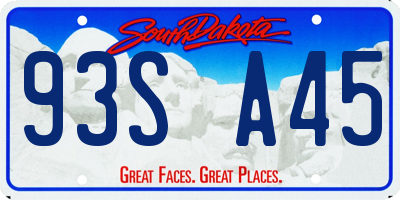 SD license plate 93SA45