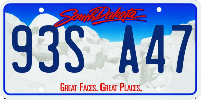 SD license plate 93SA47