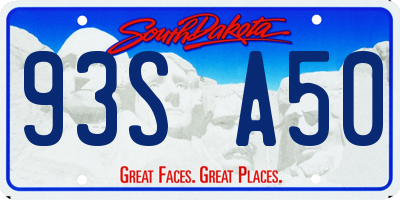 SD license plate 93SA50