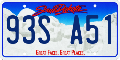 SD license plate 93SA51