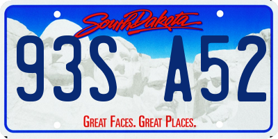 SD license plate 93SA52