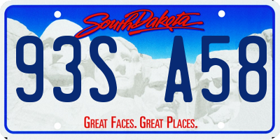 SD license plate 93SA58