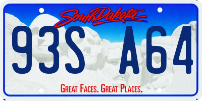SD license plate 93SA64