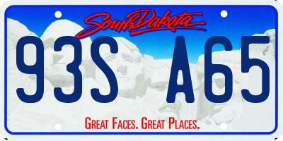 SD license plate 93SA65