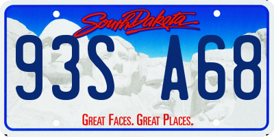 SD license plate 93SA68