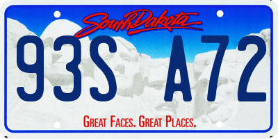 SD license plate 93SA72