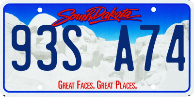 SD license plate 93SA74