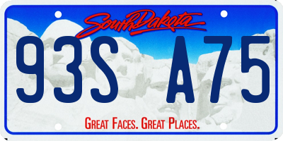 SD license plate 93SA75