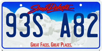 SD license plate 93SA82