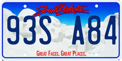 SD license plate 93SA84