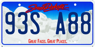SD license plate 93SA88