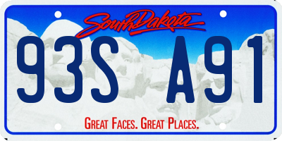 SD license plate 93SA91