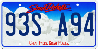 SD license plate 93SA94