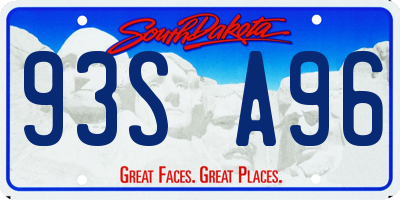 SD license plate 93SA96