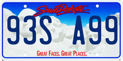 SD license plate 93SA99