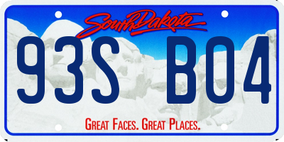SD license plate 93SB04