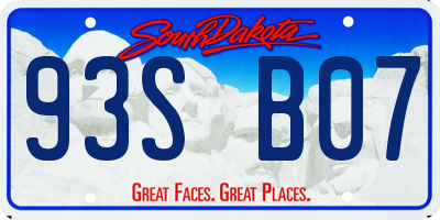 SD license plate 93SB07