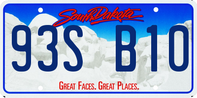 SD license plate 93SB10