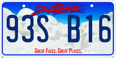 SD license plate 93SB16