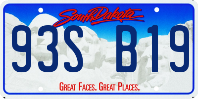 SD license plate 93SB19
