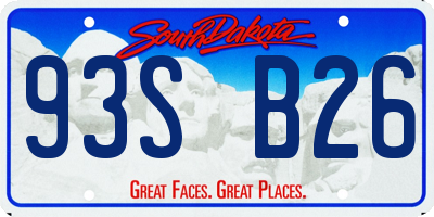 SD license plate 93SB26