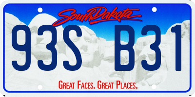 SD license plate 93SB31