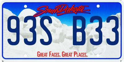 SD license plate 93SB33