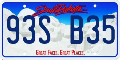 SD license plate 93SB35