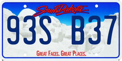 SD license plate 93SB37
