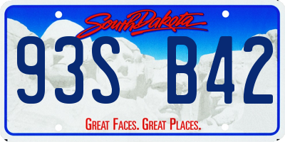 SD license plate 93SB42