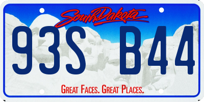 SD license plate 93SB44