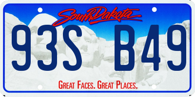 SD license plate 93SB49