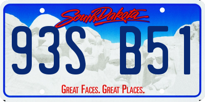 SD license plate 93SB51