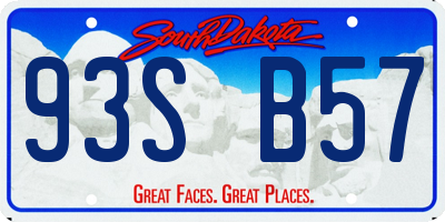 SD license plate 93SB57