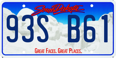 SD license plate 93SB61