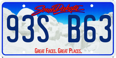 SD license plate 93SB63
