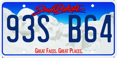 SD license plate 93SB64