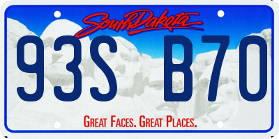 SD license plate 93SB70