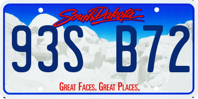 SD license plate 93SB72