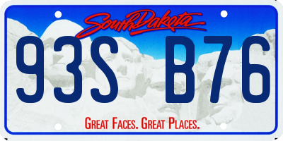 SD license plate 93SB76