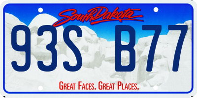 SD license plate 93SB77