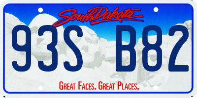 SD license plate 93SB82
