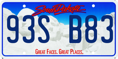SD license plate 93SB83
