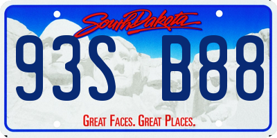 SD license plate 93SB88