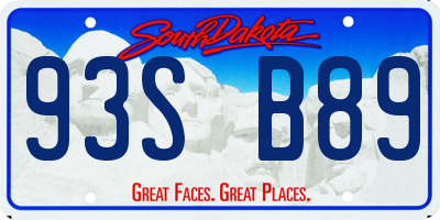 SD license plate 93SB89