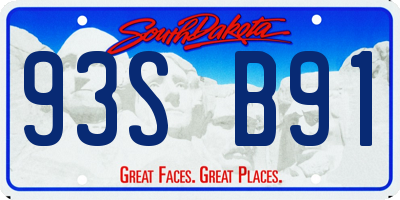 SD license plate 93SB91