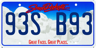SD license plate 93SB93